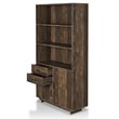 Furniture of America Berto Farmhouse Wood 3-Shelf Bookcase in Reclaimed Oak
