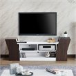 Furniture of America Viv Modern Wood 71-Inch TV Stand in Wenge and White