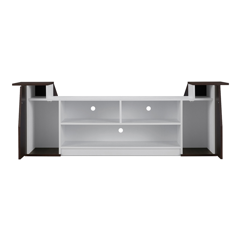 Furniture of America Viv Modern Wood 71-Inch TV Stand in Wenge and White
