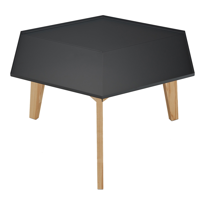 Furniture of America Bok Modern Chic Metal Tray-Top Coffee Table in Black