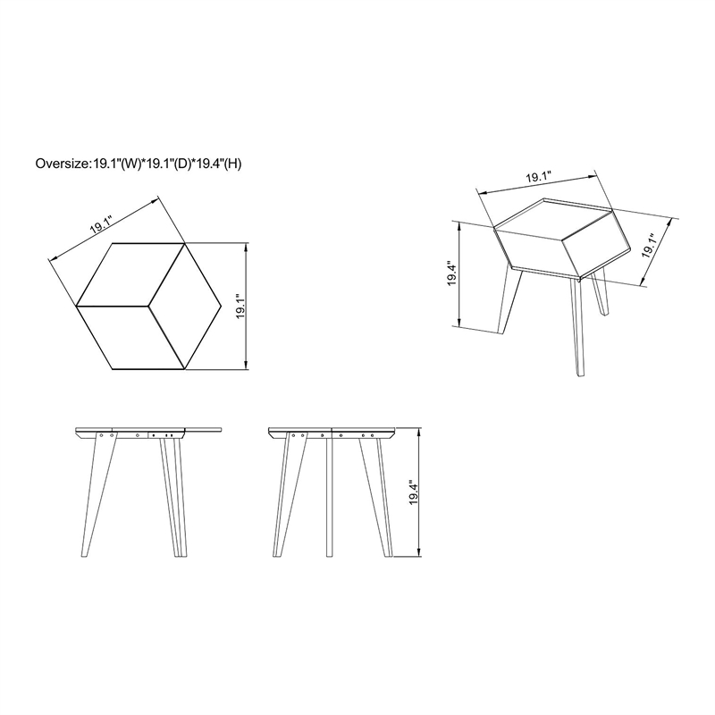 Furniture of America Bok Modern Chic Metal Tray-Top End Table in Black