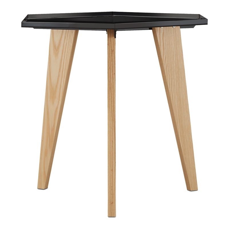 Furniture of America Bok Modern Chic Metal Tray-Top End Table in Black