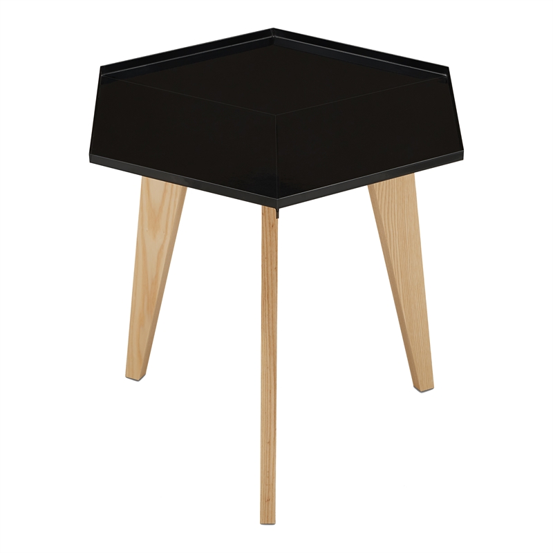 Furniture of America Bok Modern Chic Metal Tray-Top End Table in Black