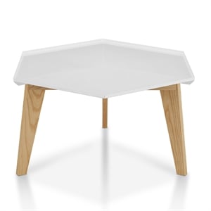 Furniture of America Bok Modern Chic Metal Tray-Top Coffee Table in White