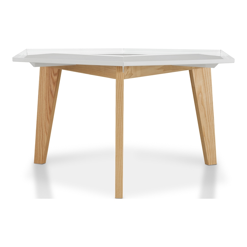 Furniture of America Bok Modern Chic Metal Tray-Top Coffee Table in White