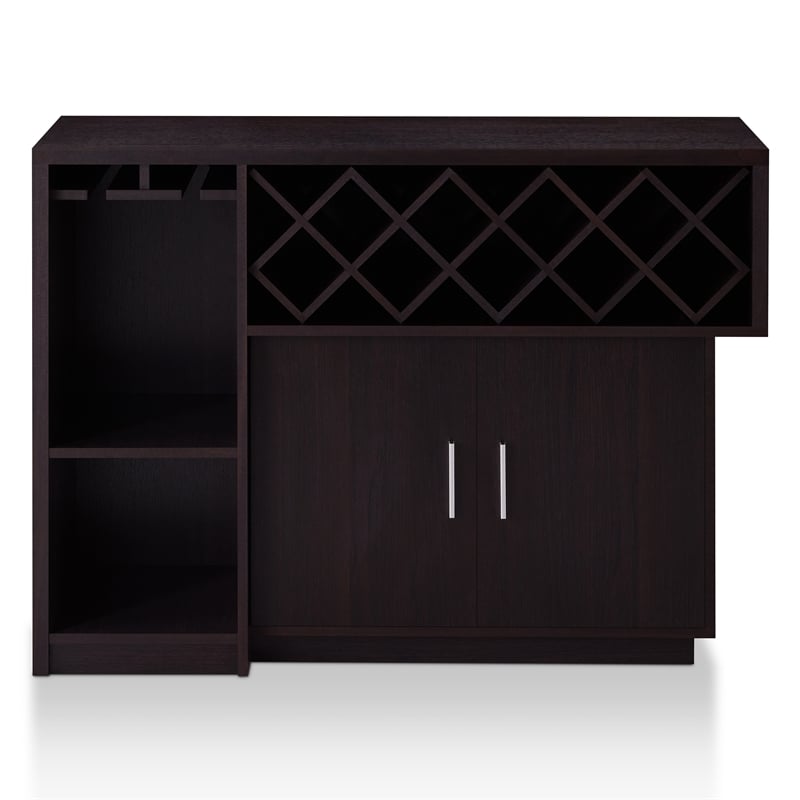 Furniture of America Derick Wood Multi-Storage Buffet Cabinet in Espresso