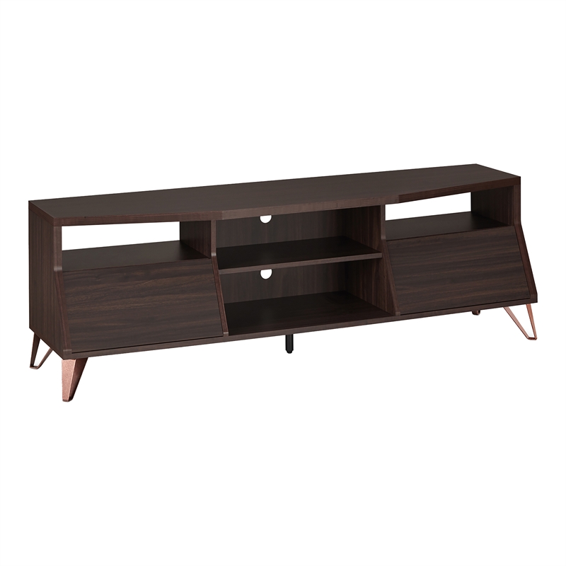 Furniture of America Garrison Wood Storage 62-Inch TV Stand in Wenge Brown