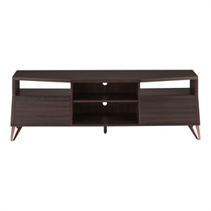 Furniture of America Garrison Wood Storage 62-Inch TV Stand in Wenge Brown