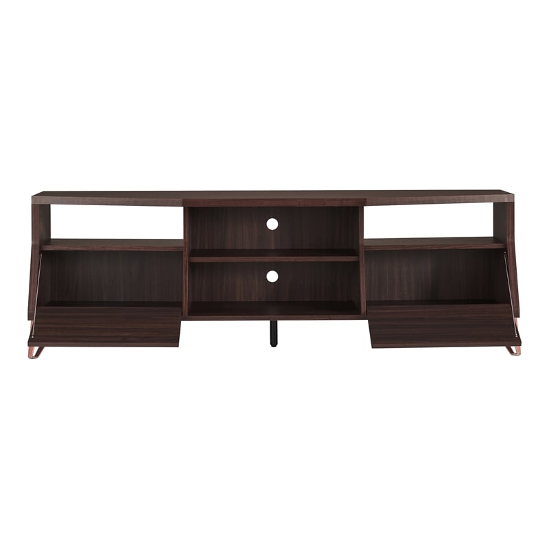 Furniture of America Garrison Wood Storage 62-Inch TV Stand in Wenge Brown