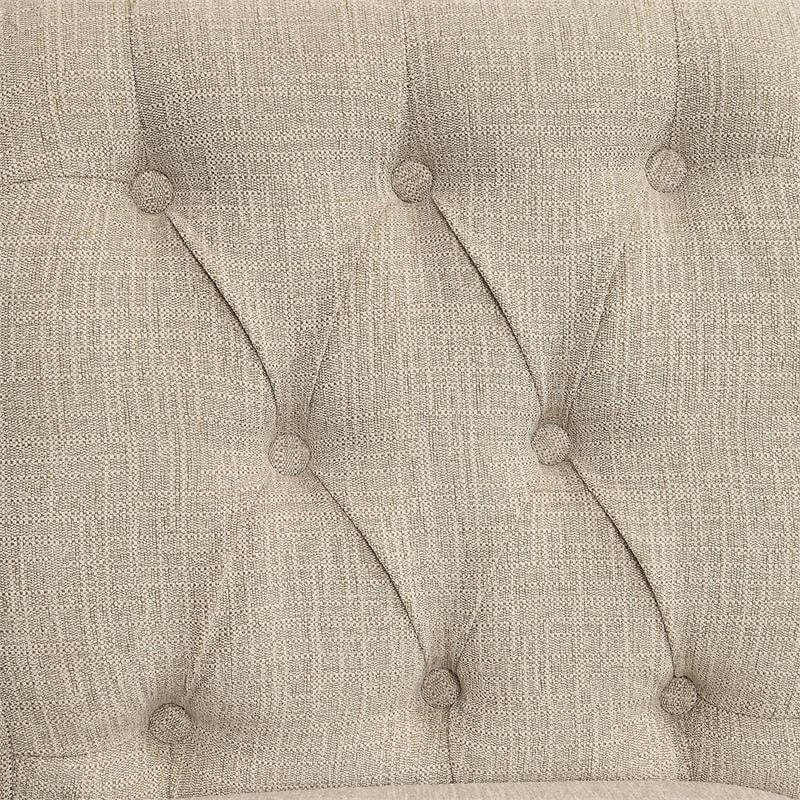 Furniture of America Landon Fabric Side Chair in Beige and Oak (Set of 2)