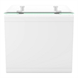 Furniture of America Velencia Glass Geometric End Table in Glossy White