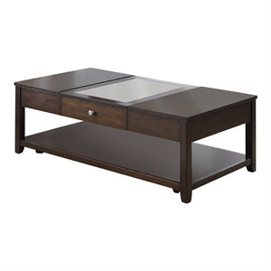 furniture of america hampton transitional lift-top wood coffee table in espresso