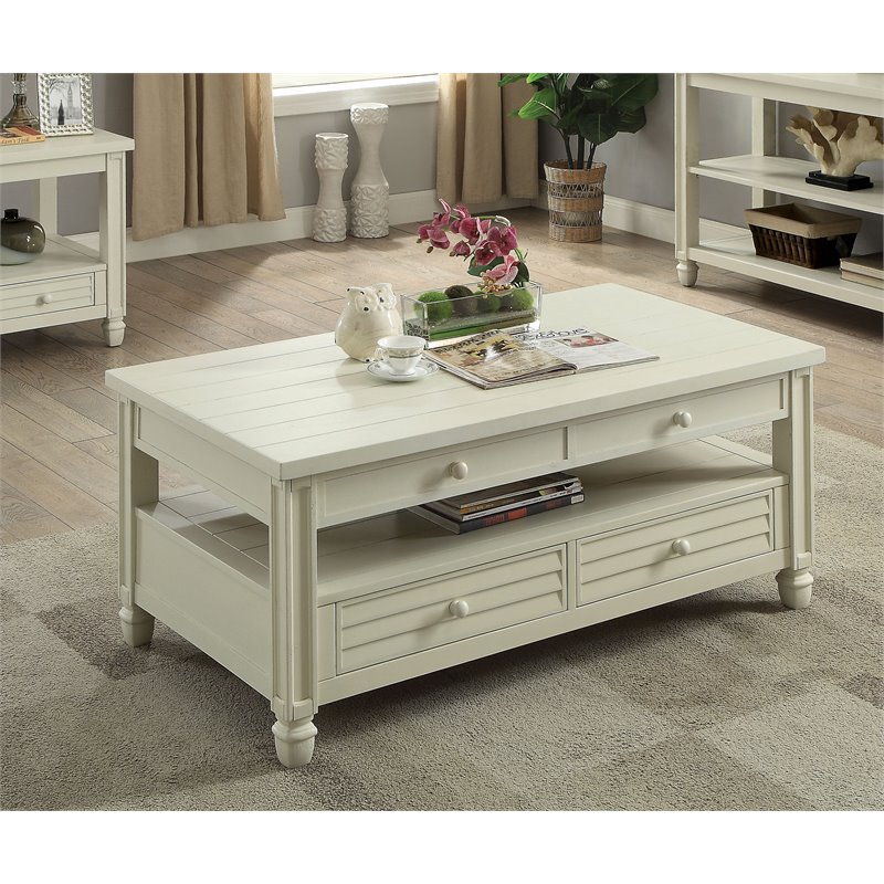 Furniture Of America Shania Lift Top Coffee Table In Antique White Furniture Of America Shania Lift Top Coffee Table In Antique White