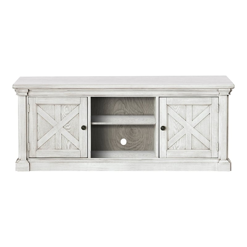 Furniture of America Vallie Cottage Wood 60-Inch TV Stand in Antique White