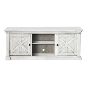 Furniture of America Vallie Cottage Wood 60-Inch TV Stand in Antique White