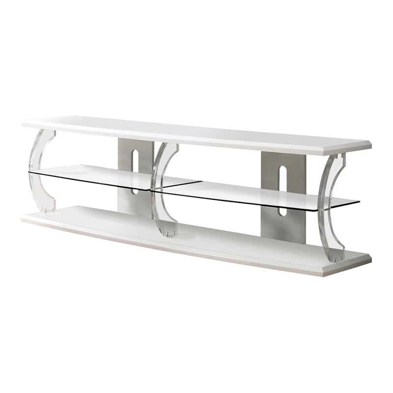 Furniture of America Jerry Contemporary Wood Storage 60-Inch TV Stand in White