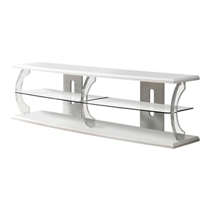 Furniture of America Jerry Contemporary Wood Storage 60-Inch TV Stand in White