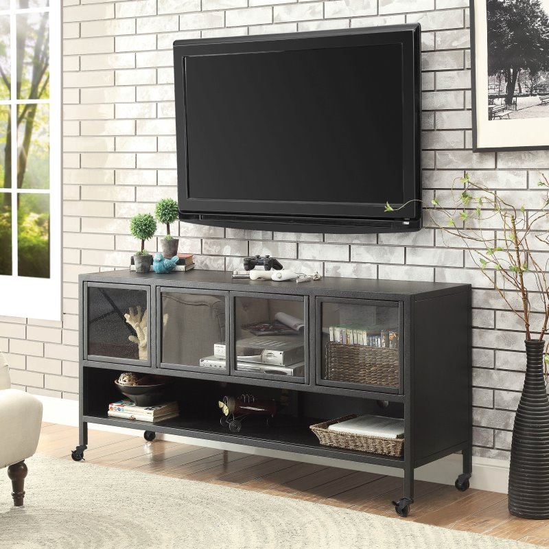 Furniture Of America Norma Modern Metal 60 Inch Tv Stand In Black