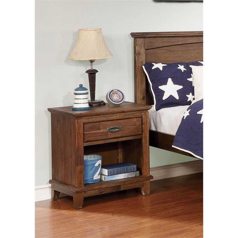 Furniture of America Burgen Transitional Wood 1Drawer Nightstand in