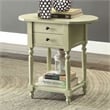 Furniture of America Mendez Wood Drop-Leaf Side Table in Antique White