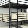 Furniture of America Botany Metal Full Triple Bunk Bed in Sand Black