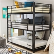 Furniture of America Botany Metal Full Triple Bunk Bed in Sand Black