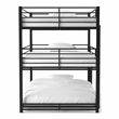 Furniture of America Botany Metal Queen Triple Bunk Bed in Sand Black