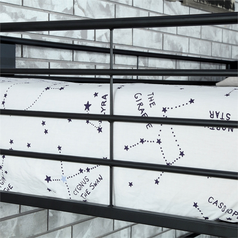 Furniture of America Botany Metal Queen Triple Bunk Bed in Sand Black