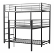 Furniture of America Crossman Metal Twin Triple Bunk Bed in Sand Black