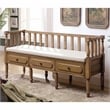 Furniture of America Hanita Transitional Wood Storage Bench in Natural Tone