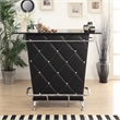 Furniture of America Perii Contemporary Faux Leather Tufted Bar Table in Black