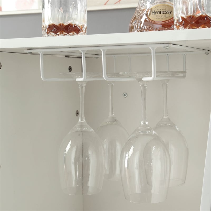 Furniture of America Perii Contemporary Faux Leather Tufted Bar Table in White