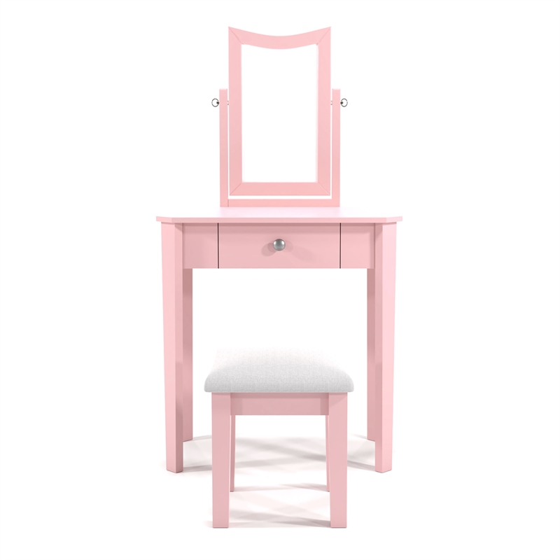 Furniture of America Adul Contemporary Wood 3-Piece Vanity Set in Pink