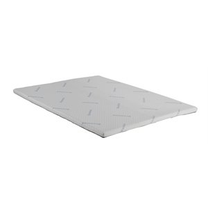 furniture of america gomez plush nu-tex topper mattress in white