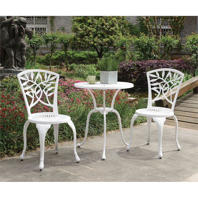 Furniture Of America Marlie Transitional 3 Piece Bistro Set In White Furniture Of America Marlie Transitional 3 Piece Bistro Set In White Idf Ot1701wh 3pk