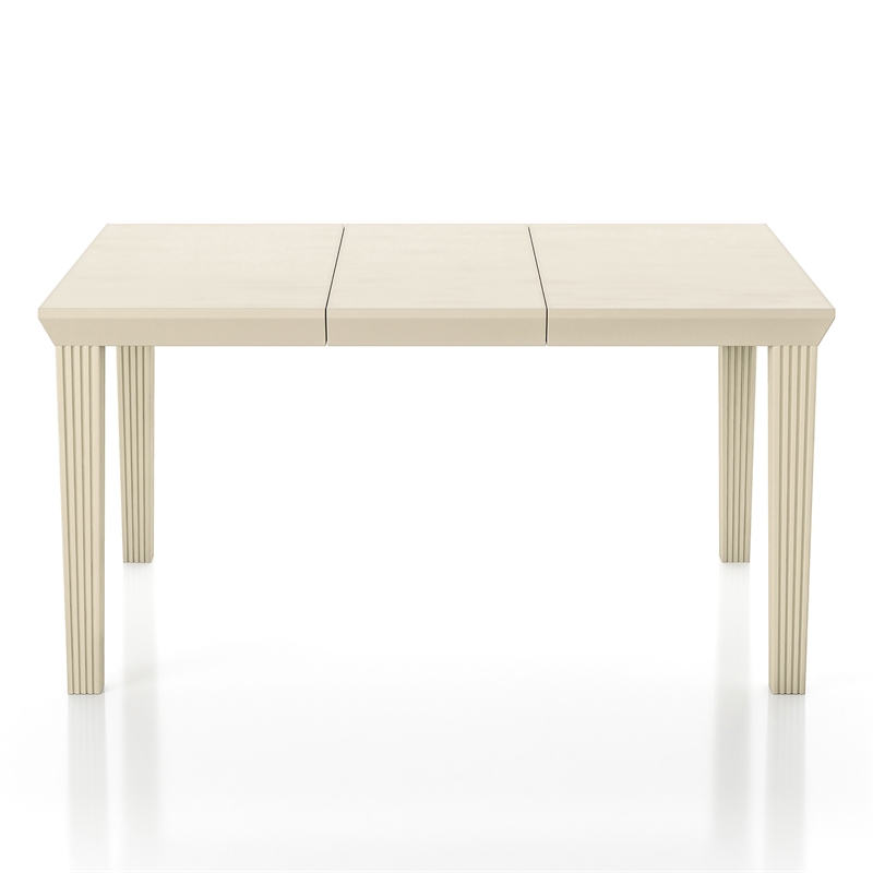 Furniture of America Tabitha Wood Extendable Dining Table in Antique White