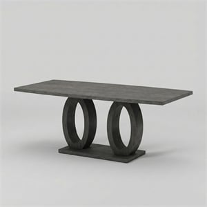 Furniture of America Gudra Contemporary Wood Rectangle Dining Table in Gray