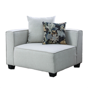 furniture of america herra contemporary modular fabric upholstered corner chair in beige