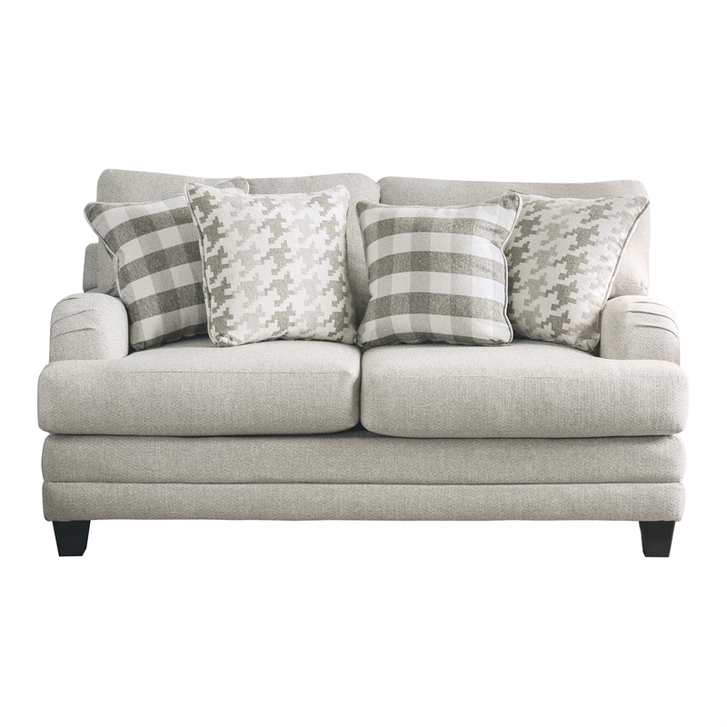 Furniture of America Verdugo Fabric Upholstered Loveseat in Light Gray