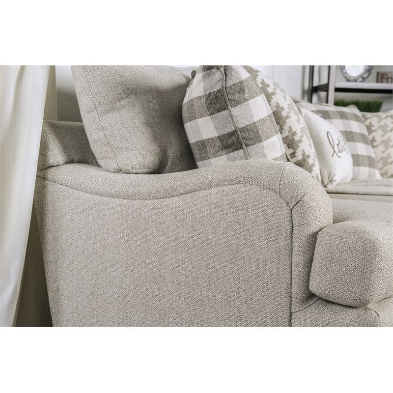 Furniture of America Verdugo Transitional Fabric Sofa in Light Gray
