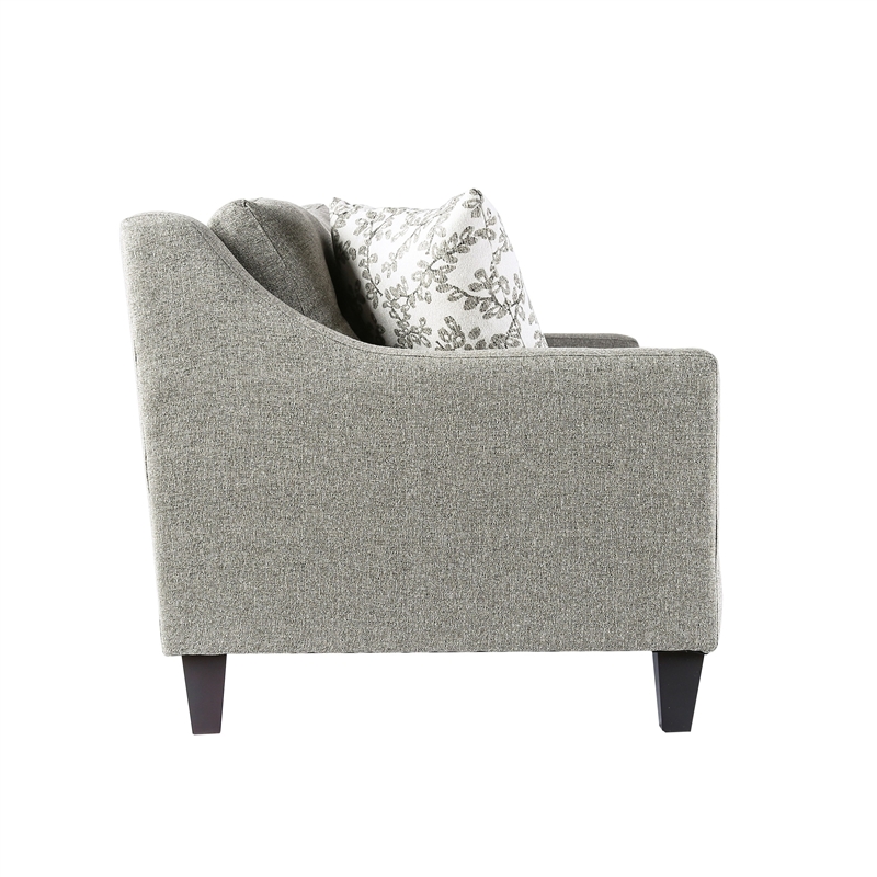 Furniture of America Shila Fabric Stain Resistant Loveseat in Light Gray
