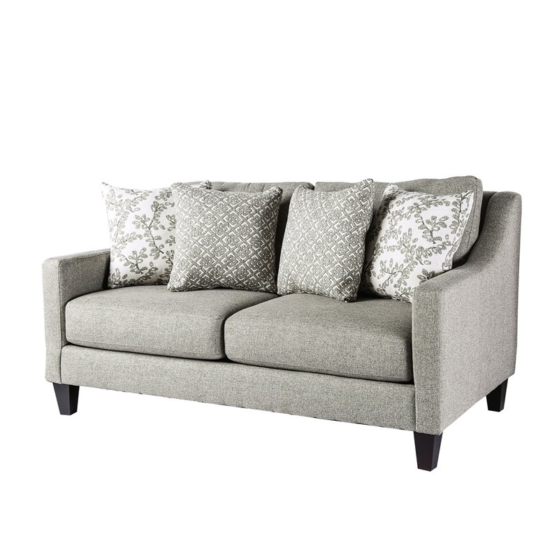 Furniture of America Shila Fabric Stain Resistant Loveseat in Light Gray