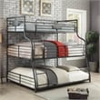 Furniture of America Bryon Metal Twin/Full/Queen Triple Bunk Bed in Black