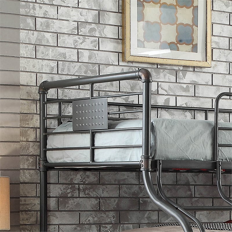 Furniture of America Bryon Metal Twin/Full/Queen Triple Bunk Bed in Black
