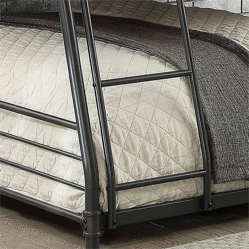 Furniture of America Bryon Metal Twin/Full/Queen Triple Bunk Bed in Black