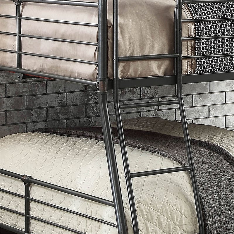 Furniture of America Bryon Metal Twin/Full/Queen Triple Bunk Bed in Black