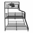 Furniture of America Bryon Metal Twin/Full/Queen Triple Bunk Bed in Black