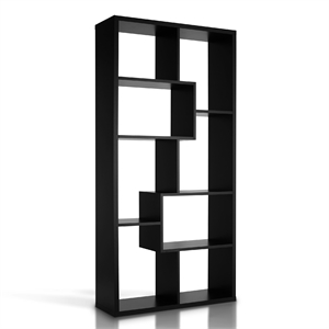 furniture of america adeo contemporary wooden display bookcase