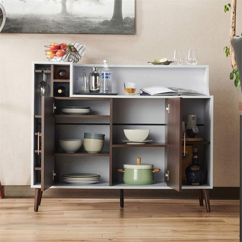 Furniture of America Reid Modern Wood Multi-Storage Buffet in White