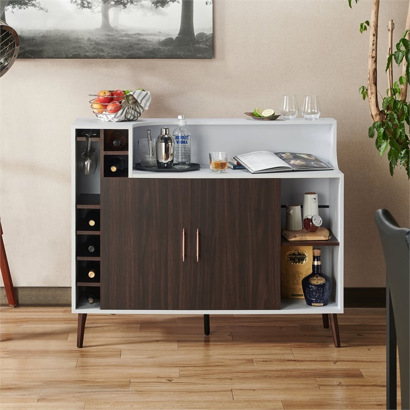 Furniture of America Reid Modern Wood Multi-Storage Buffet in White